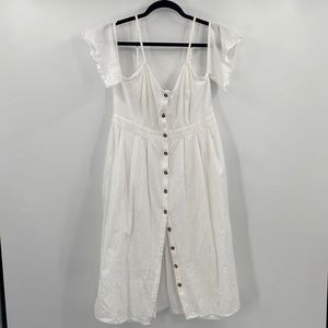 Lulus White Off-the-Shoulder Midi Dress Size L